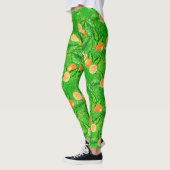 Orangen und tropische Blätter Leggings (Links)