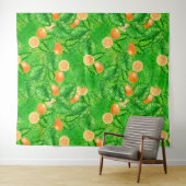 Orangen und tropische Blätter Wandteppich (Beispiel (Horizontal))