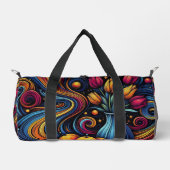Orangen- und Tulpenfarben Duffle Bag (Vorderseite)