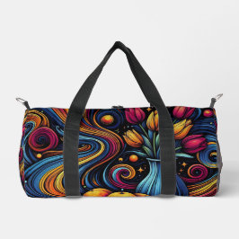 Orangen- und Tulpenfarben Duffle Bag