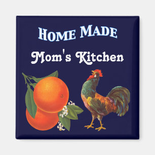 Orangen und Vintage Kratzerkunst Magnet