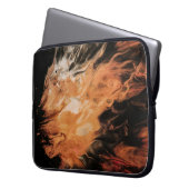 Orangen und Weiß Laptopschutzhülle (Vorderseite Links)