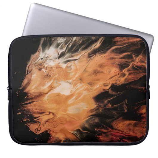 Orangen und Weiß Laptopschutzhülle (Vorderseite)