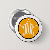 Orangen-und Weiß-Stern-Knopf Button (Vorne & Hinten)