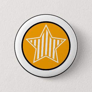 Orangen-und Weiß-Stern-Knopf Button
