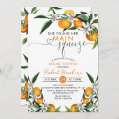 Orangen und Zitronen-Brautparty Einladung (Vorne/Hinten)