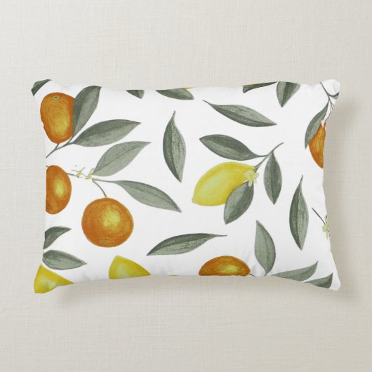 Orangen und Zitronen Dekokissen (Vorderseite)