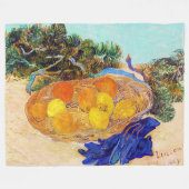 Orangen und Zitronen mit blauen Handschuhen, Van G Fleecedecke (Vorderseite (Horizontal))
