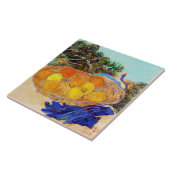 Orangen und Zitronen mit blauen Handschuhen, Van G Fliese (Seite)