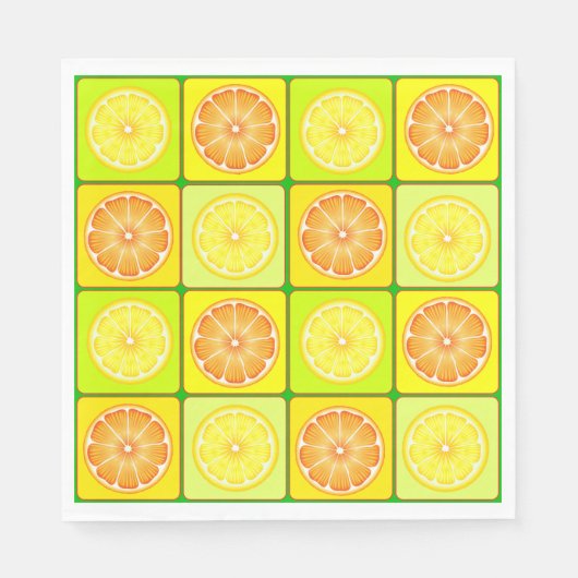 Orangen und Zitronen Papier Napkins Serviette (Vorderseite)
