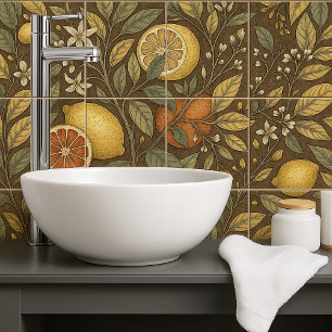 Orangen und Zitronen Vintager Stil nahtlos Fliese