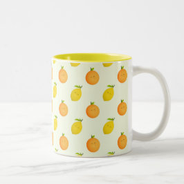 Orangen-und Zitronen-Zitrusfrucht-Sommer-Tasse Zweifarbige Tasse