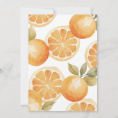 Orangen Unsere kleine Süsse dreht sich einen Gebur Einladung (Rückseite)