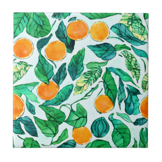Orangen-Untersetzer für Wasserfarben Fliese