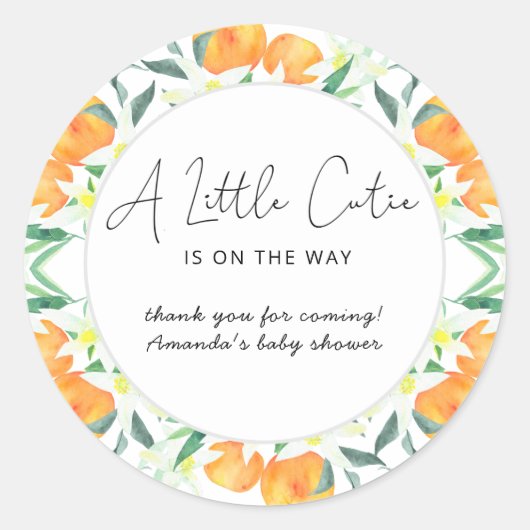 Orangen vielen Dank Runder Aufkleber (Vorderseite)