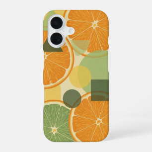 Orangen Vintage in stilisierter Komposition iPhone 16 Hülle
