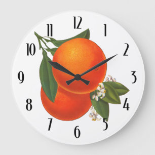Orangen Vintage-Kiste Kunst Küchenuhr Große Wanduhr