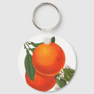 Orangen Vintage-Kiste Kunst Schlüsselanhänger