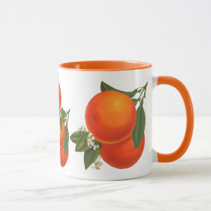 Orangen Vintage-Kisten-Kunst-Kaffeetasse Tasse