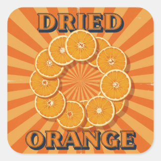 Orangen, Vintage Poster von Natasha Us Quadratischer Aufkleber