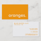 Orangen. Visitenkarte (Vorne/Hinten)