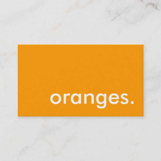 Orangen. Visitenkarte (Vorderseite)