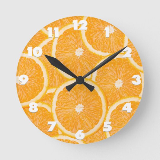 Orangen-Wanduhr Runde Wanduhr (Vorderseite)