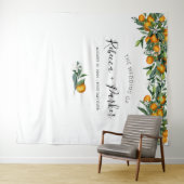 Orangen Wedding Backdrop Foto Stand Wandteppich (Beispiel (Horizontal))