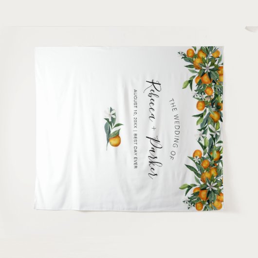 Orangen Wedding Backdrop Foto Stand Wandteppich (Vorderseite (Horizontal))