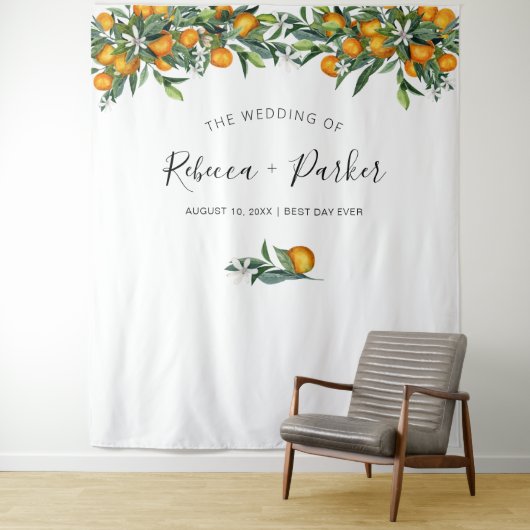 Orangen Wedding Backdrop Foto Stand Wandteppich (Beispiel)