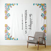 Orangen Wedding Backdrop Foto Stand Wandteppich (Beispiel (Horizontal))