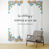 Orangen Wedding Backdrop Foto Stand Wandteppich (Beispiel)