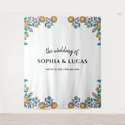 Orangen Wedding Backdrop Foto Stand Wandteppich (Vorderseite)