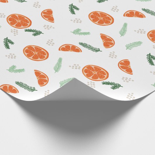 Orangen - Weihnachts-Weihnachtswrapping Papier Geschenkpapier (Ecke)