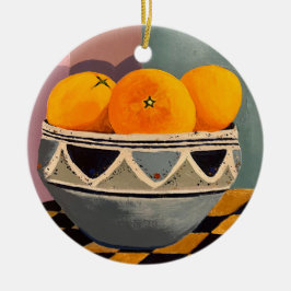 Orangen Weihnachtsbaumdekoration Keramik Ornament
