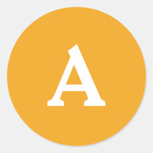 Orangen-weiße Personalisierte Monogramm-Umschlag A Runder Aufkleber