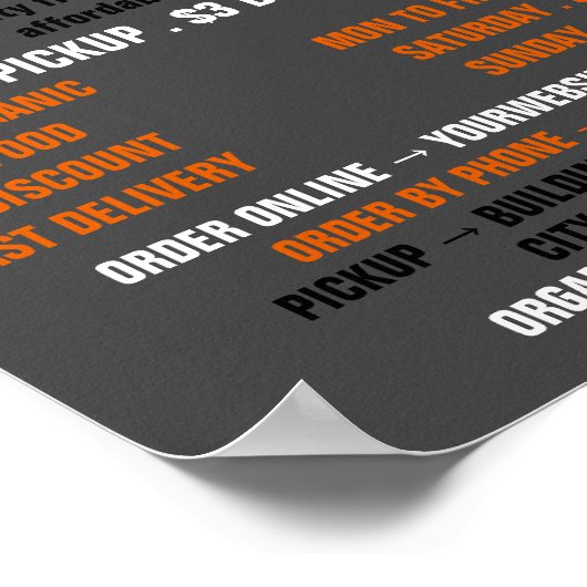 Orangen, Werbung für Lebensmittelhändler Poster (Ecke)