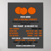 Orangen, Werbung für Lebensmittelhändler Poster (Vorne)