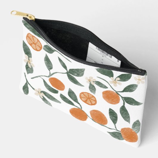 Orangen Zipper Pouch - Klein Zubehörtasche (Offen)