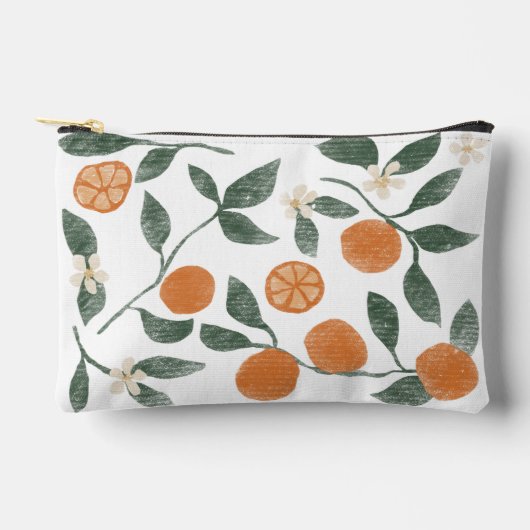 Orangen Zipper Pouch - Klein Zubehörtasche (Vorderseite)