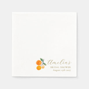 Orangen-Zitrus-Aquarell-Braut-Brunch-Individuell Serviette