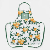 Orangen-Zitrus-Aquarell-Monogramm-Name-Schürze Schürze (Vorderseite)