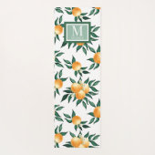 Orangen-Zitrus-Aquarell-Monogramm-Name Yogamatte (Rückseite)