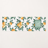 Orangen-Zitrus-Aquarell-Monogramm-Name Yogamatte (Vorderseite (Horizontal))