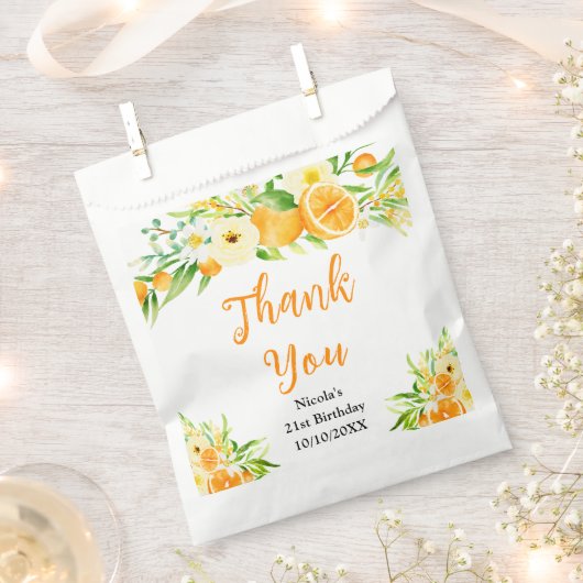 Orangen Zitrus Geburtstags Dankeschön Geschenktütchen (Ausgeschnitten)