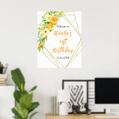 Orangen Zitrus Geburtstags Willkommen Poster (Heimbüro)