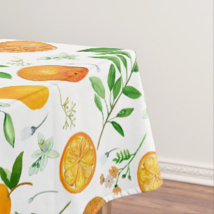 Orangen-Zitrus-Sommer-Blumen-Botanik-Muster Tischdecke