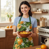 Orangen Zitrusblüten Moderner Personalisierter Nam Schürze