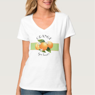 Orangen-Zitrusfrucht-Blumen T-Shirt