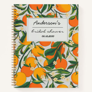 Orangen Zitrusfrucht Florales Muster Brautparty  Notizblock